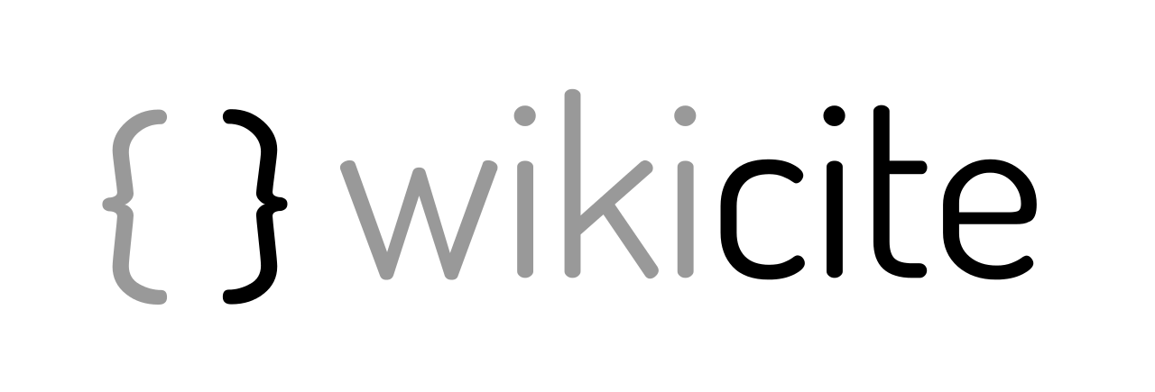 Logo de WikiCite, una llave abierta y otra cerrada seguida del nombre de la iniciativa en minúscula